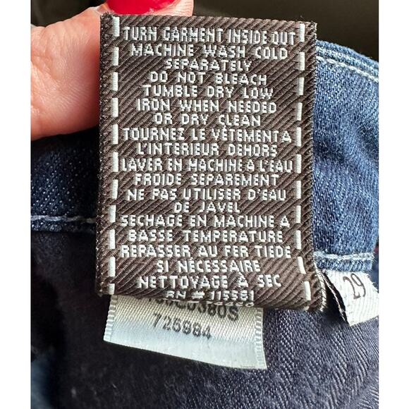 7 FOR ALL MANKIND "A" Pocket Dark Wash Rhinestone Embellished Jeans Size 29 - Picture 10 of 10